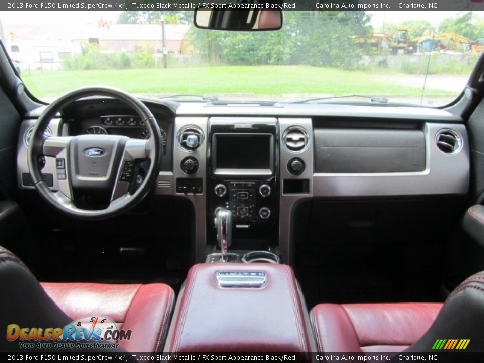 2013 Ford F150 Limited SuperCrew 4x4 Tuxedo Black Metallic / FX Sport Appearance Black/Red Photo #13