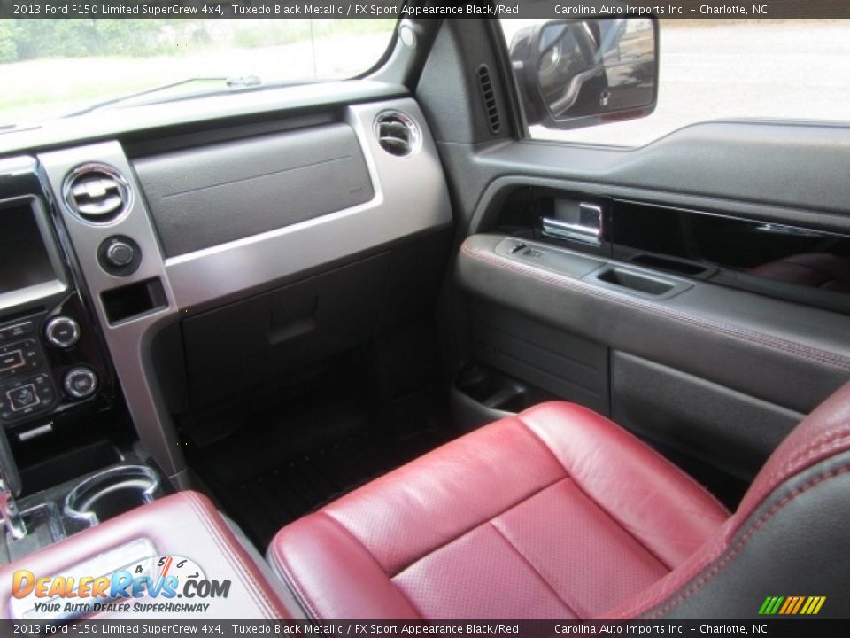 2013 Ford F150 Limited SuperCrew 4x4 Tuxedo Black Metallic / FX Sport Appearance Black/Red Photo #14