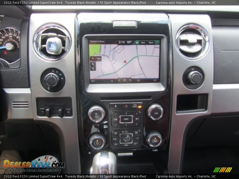 2013 Ford F150 Limited SuperCrew 4x4 Tuxedo Black Metallic / FX Sport Appearance Black/Red Photo #15