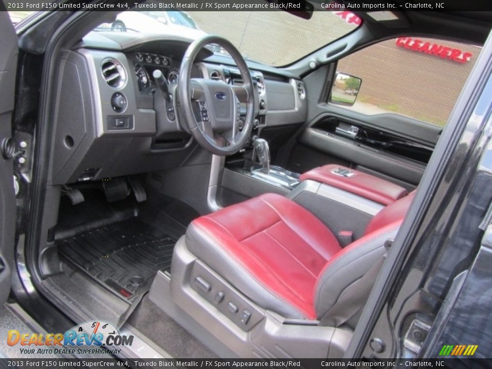 2013 Ford F150 Limited SuperCrew 4x4 Tuxedo Black Metallic / FX Sport Appearance Black/Red Photo #17