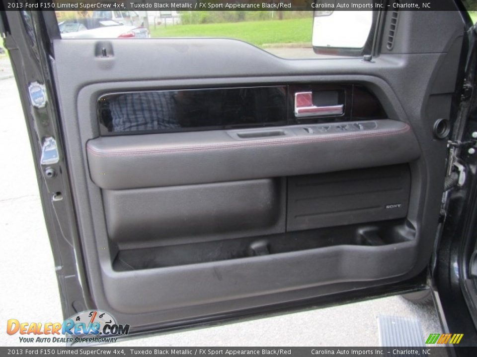 2013 Ford F150 Limited SuperCrew 4x4 Tuxedo Black Metallic / FX Sport Appearance Black/Red Photo #18