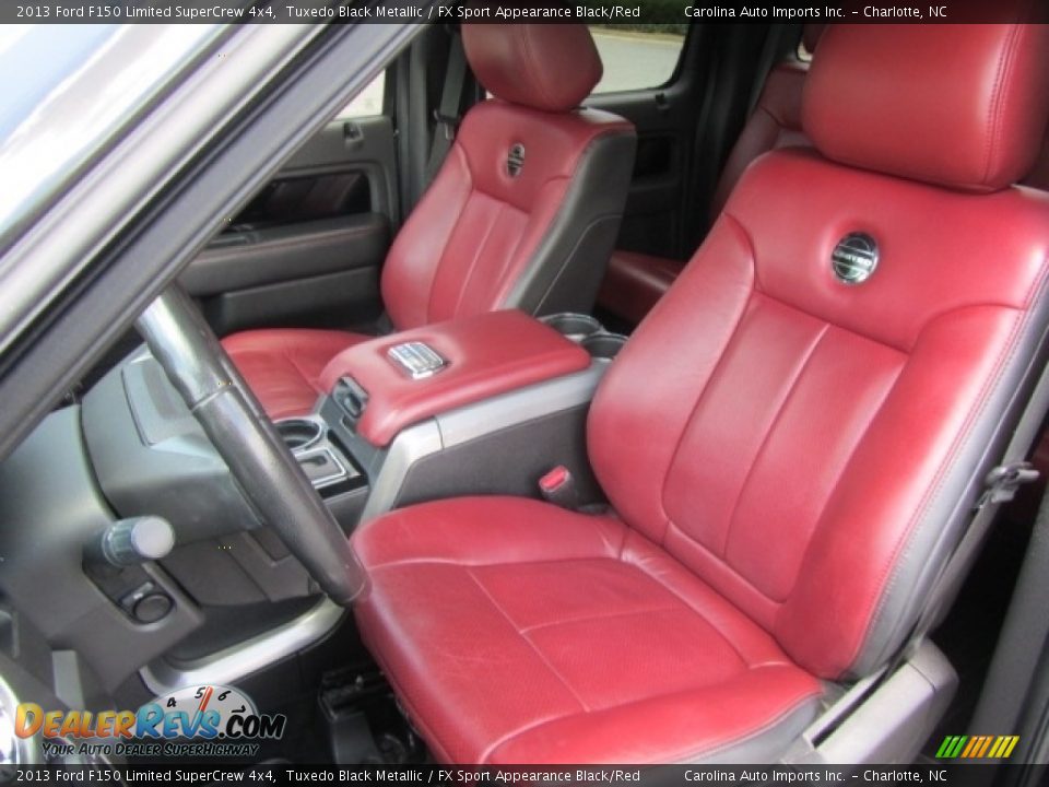 2013 Ford F150 Limited SuperCrew 4x4 Tuxedo Black Metallic / FX Sport Appearance Black/Red Photo #19