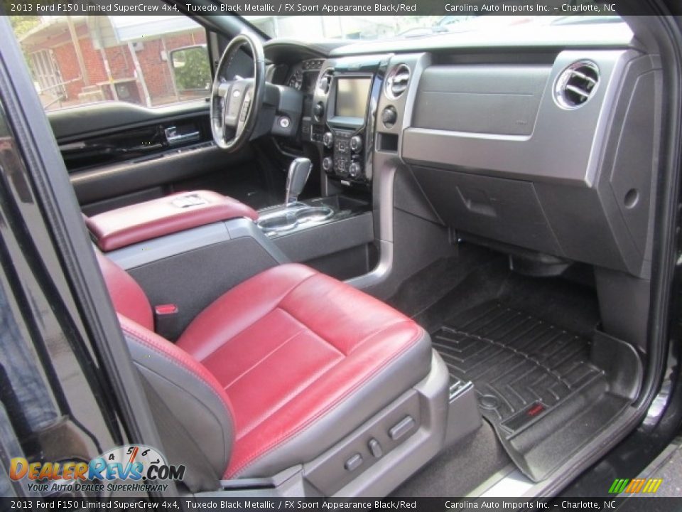 2013 Ford F150 Limited SuperCrew 4x4 Tuxedo Black Metallic / FX Sport Appearance Black/Red Photo #22