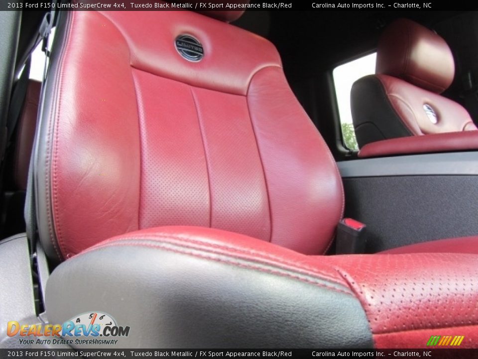 2013 Ford F150 Limited SuperCrew 4x4 Tuxedo Black Metallic / FX Sport Appearance Black/Red Photo #23