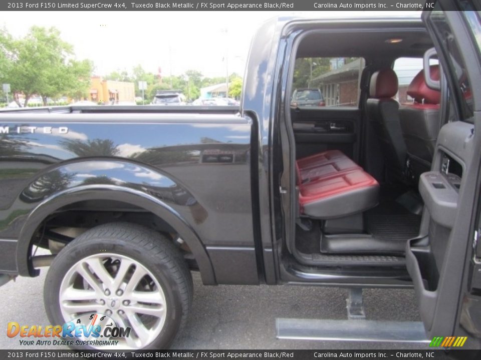 2013 Ford F150 Limited SuperCrew 4x4 Tuxedo Black Metallic / FX Sport Appearance Black/Red Photo #25