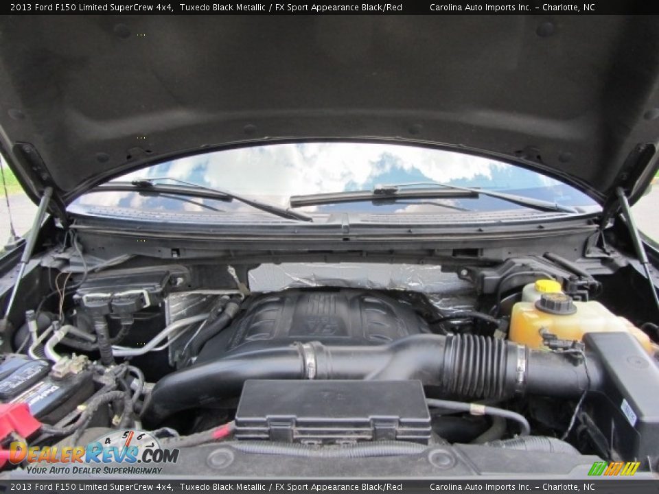 2013 Ford F150 Limited SuperCrew 4x4 Tuxedo Black Metallic / FX Sport Appearance Black/Red Photo #26