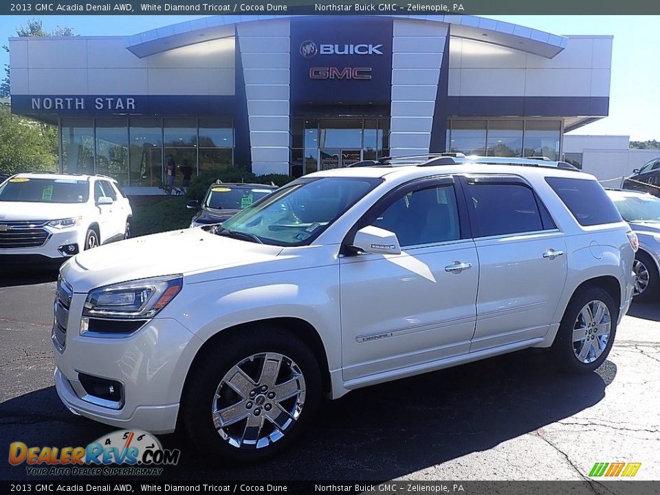 2013 GMC Acadia Denali AWD White Diamond Tricoat / Cocoa Dune Photo #1