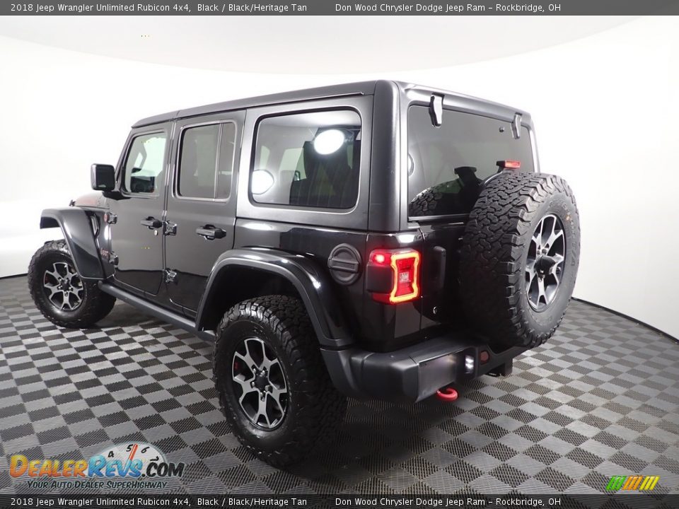 2018 Jeep Wrangler Unlimited Rubicon 4x4 Black / Black/Heritage Tan Photo #8