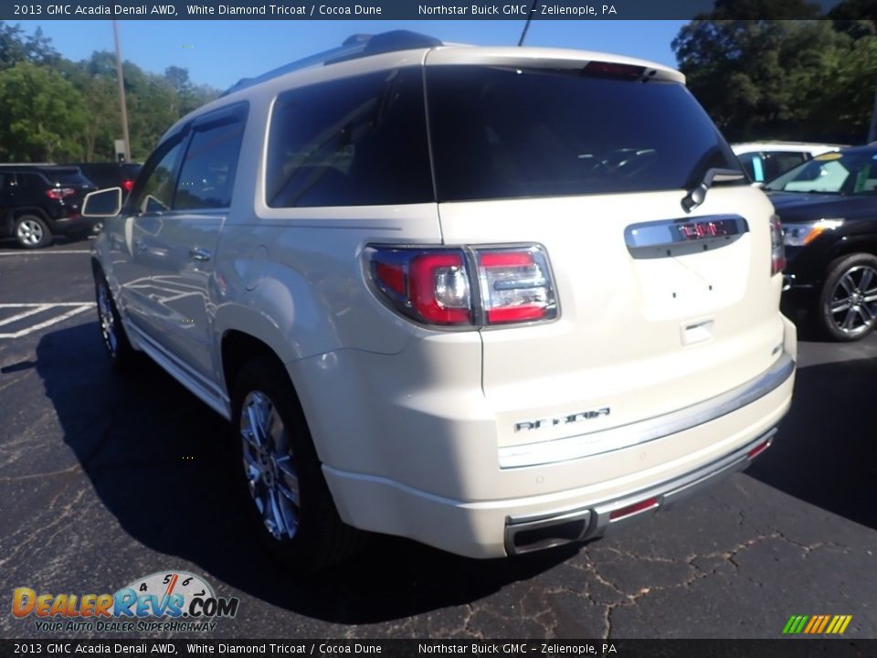 2013 GMC Acadia Denali AWD White Diamond Tricoat / Cocoa Dune Photo #4