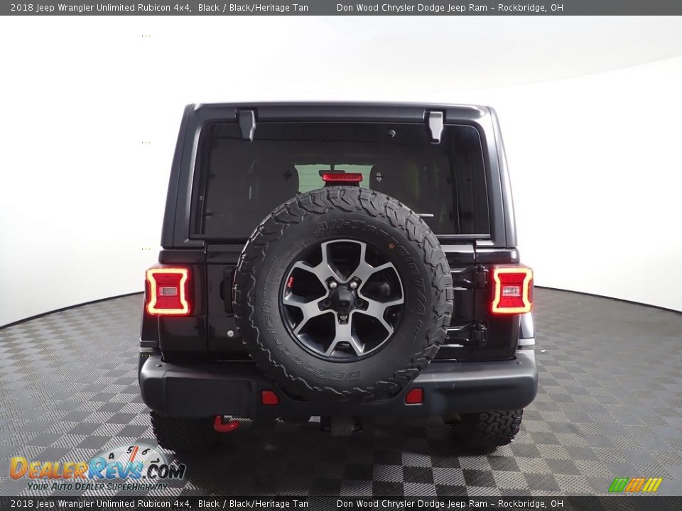 2018 Jeep Wrangler Unlimited Rubicon 4x4 Black / Black/Heritage Tan Photo #9
