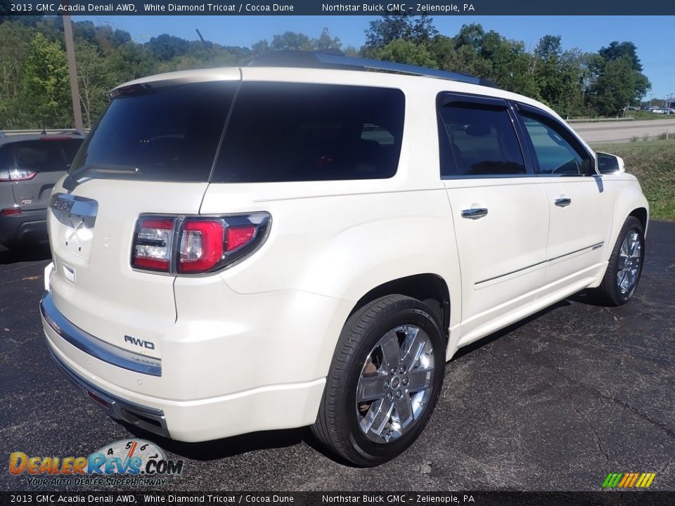 2013 GMC Acadia Denali AWD White Diamond Tricoat / Cocoa Dune Photo #6