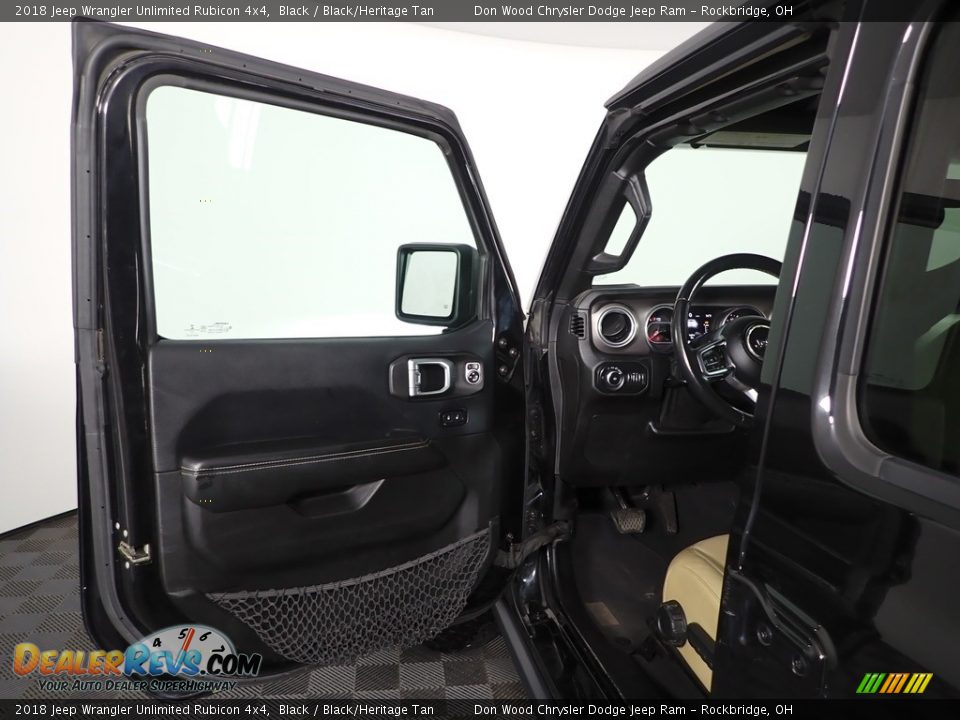 2018 Jeep Wrangler Unlimited Rubicon 4x4 Black / Black/Heritage Tan Photo #13