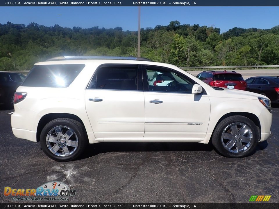 2013 GMC Acadia Denali AWD White Diamond Tricoat / Cocoa Dune Photo #8