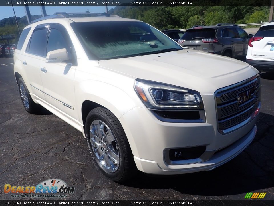 2013 GMC Acadia Denali AWD White Diamond Tricoat / Cocoa Dune Photo #9