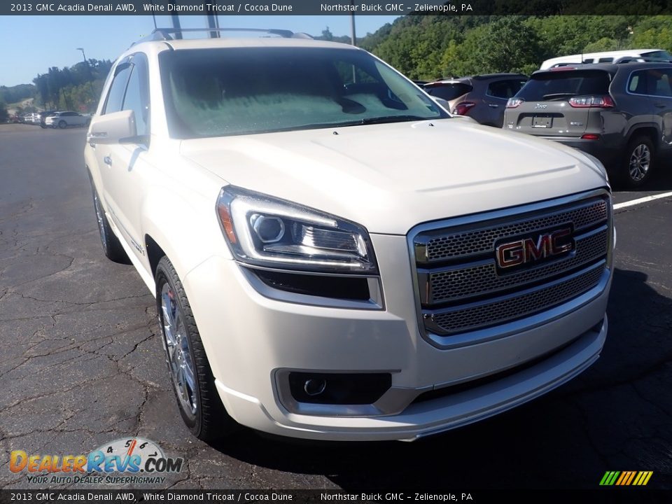 2013 GMC Acadia Denali AWD White Diamond Tricoat / Cocoa Dune Photo #10