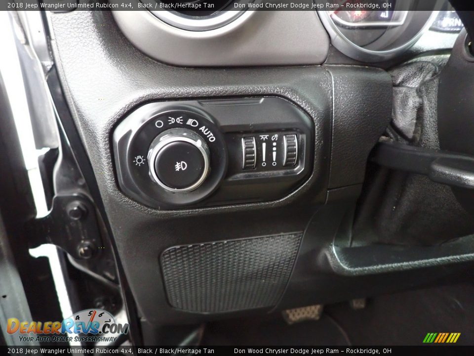 2018 Jeep Wrangler Unlimited Rubicon 4x4 Black / Black/Heritage Tan Photo #17