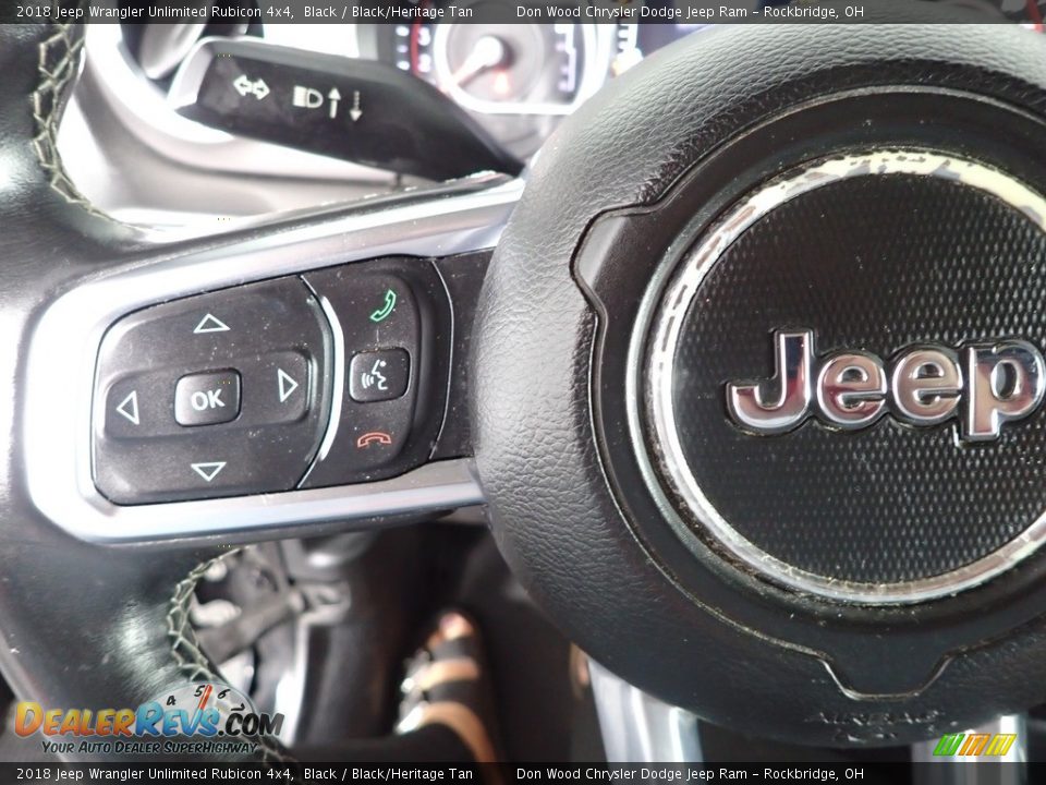 2018 Jeep Wrangler Unlimited Rubicon 4x4 Black / Black/Heritage Tan Photo #18