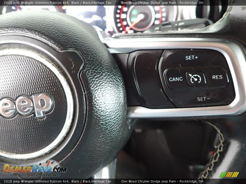 2018 Jeep Wrangler Unlimited Rubicon 4x4 Black / Black/Heritage Tan Photo #19