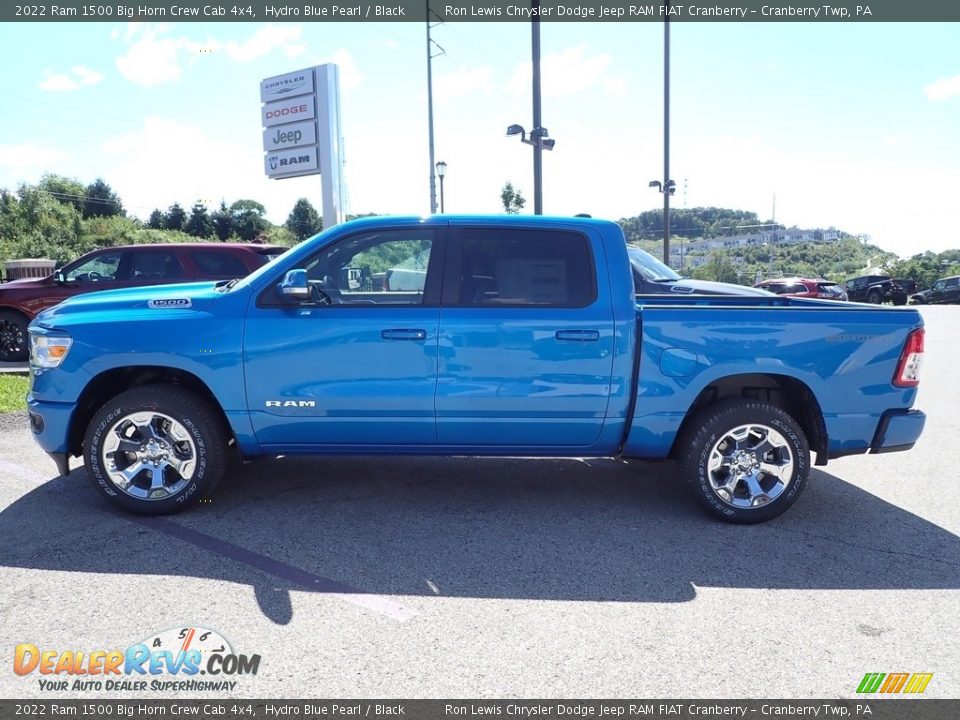 2022 Ram 1500 Big Horn Crew Cab 4x4 Hydro Blue Pearl / Black Photo #2
