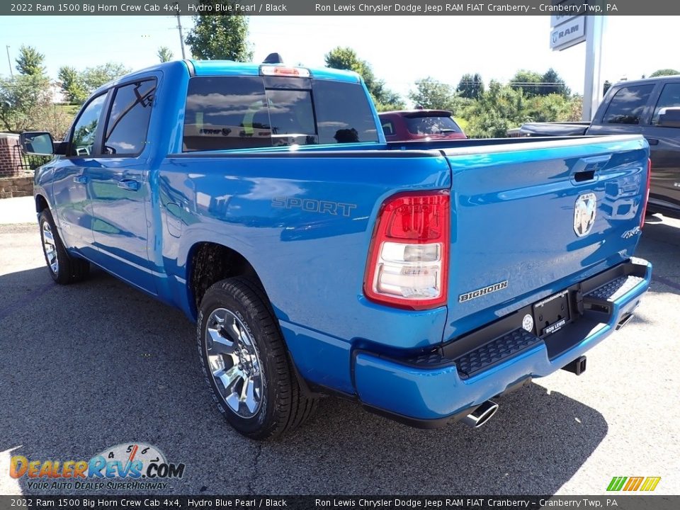 2022 Ram 1500 Big Horn Crew Cab 4x4 Hydro Blue Pearl / Black Photo #3