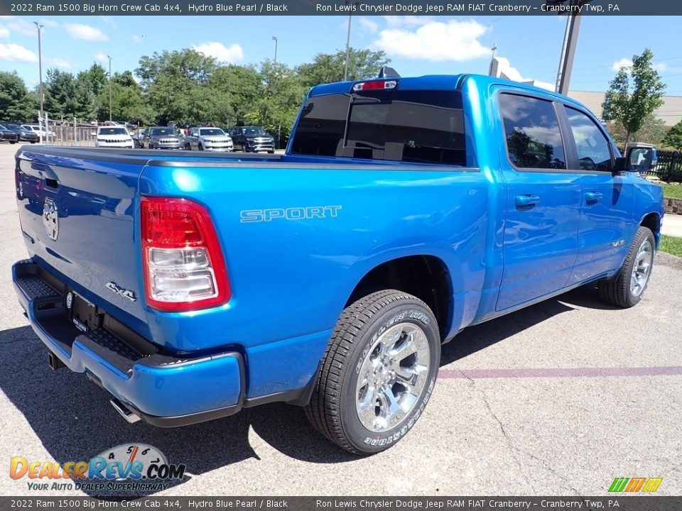 2022 Ram 1500 Big Horn Crew Cab 4x4 Hydro Blue Pearl / Black Photo #5