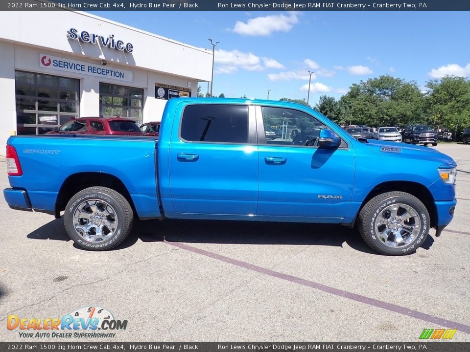 2022 Ram 1500 Big Horn Crew Cab 4x4 Hydro Blue Pearl / Black Photo #6