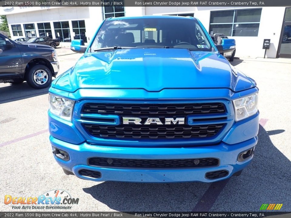 2022 Ram 1500 Big Horn Crew Cab 4x4 Hydro Blue Pearl / Black Photo #8