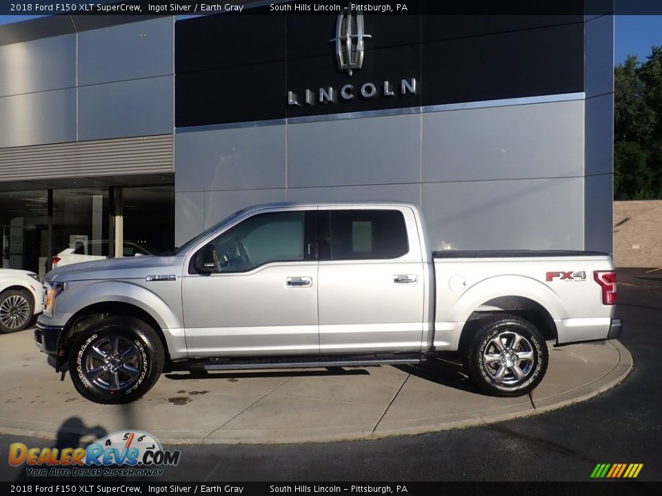 2018 Ford F150 XLT SuperCrew Ingot Silver / Earth Gray Photo #2