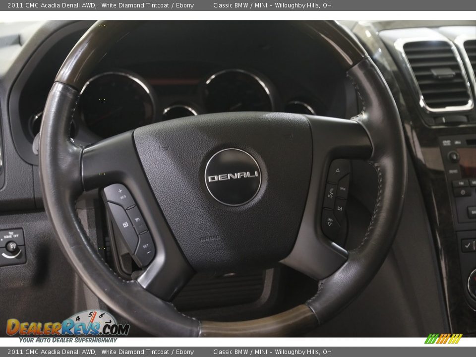 2011 GMC Acadia Denali AWD White Diamond Tintcoat / Ebony Photo #7