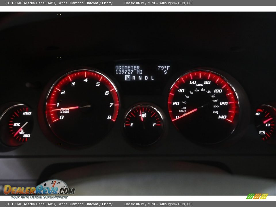 2011 GMC Acadia Denali AWD White Diamond Tintcoat / Ebony Photo #8