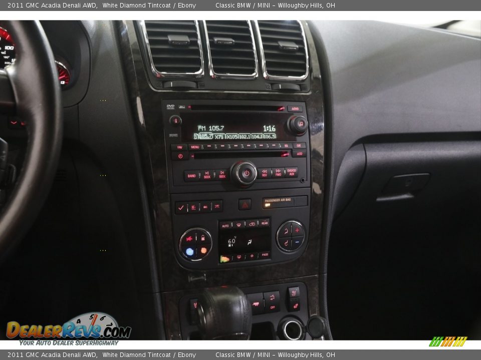 2011 GMC Acadia Denali AWD White Diamond Tintcoat / Ebony Photo #9