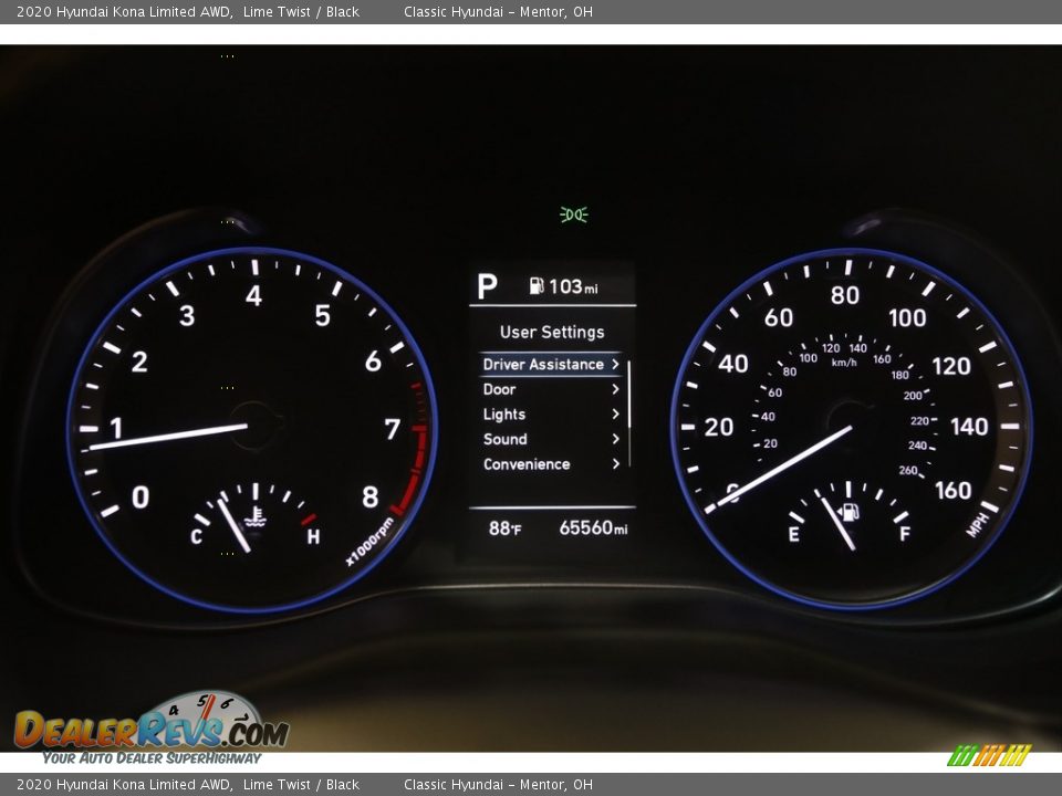 2020 Hyundai Kona Limited AWD Gauges Photo #8