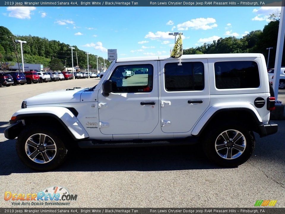 2019 Jeep Wrangler Unlimited Sahara 4x4 Bright White / Black/Heritage Tan Photo #2