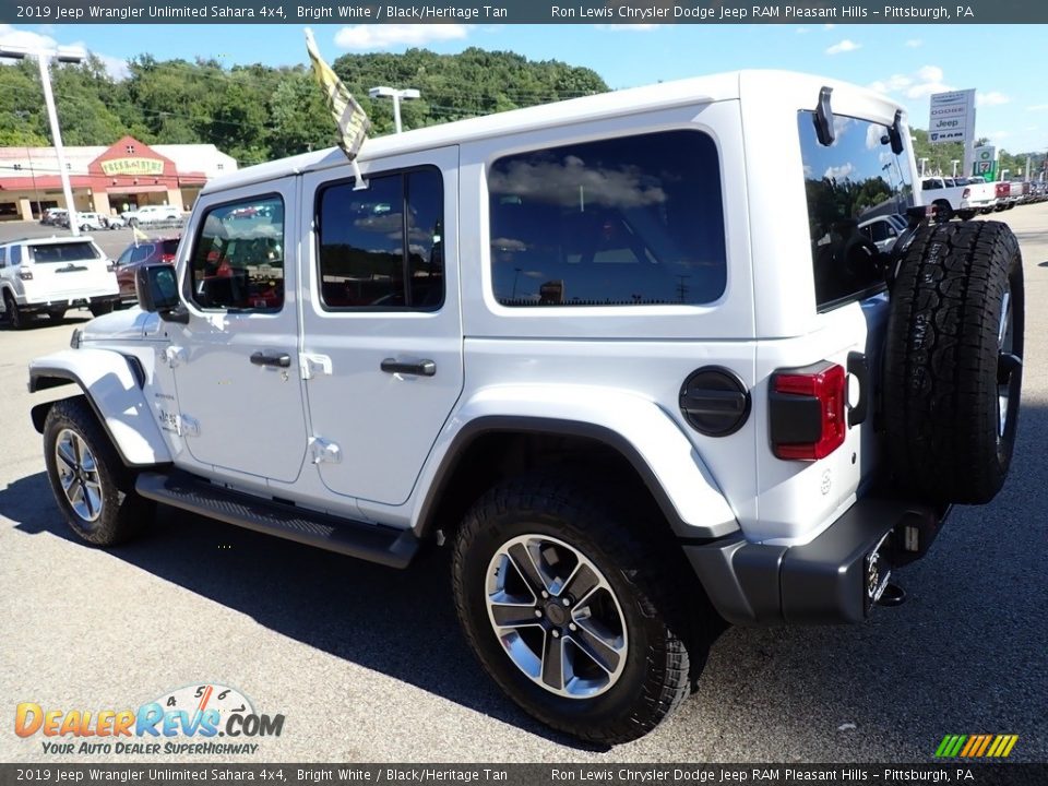 2019 Jeep Wrangler Unlimited Sahara 4x4 Bright White / Black/Heritage Tan Photo #3