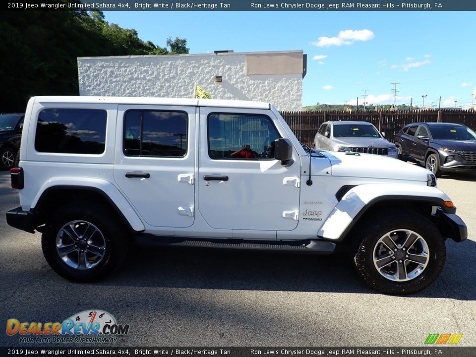 2019 Jeep Wrangler Unlimited Sahara 4x4 Bright White / Black/Heritage Tan Photo #7