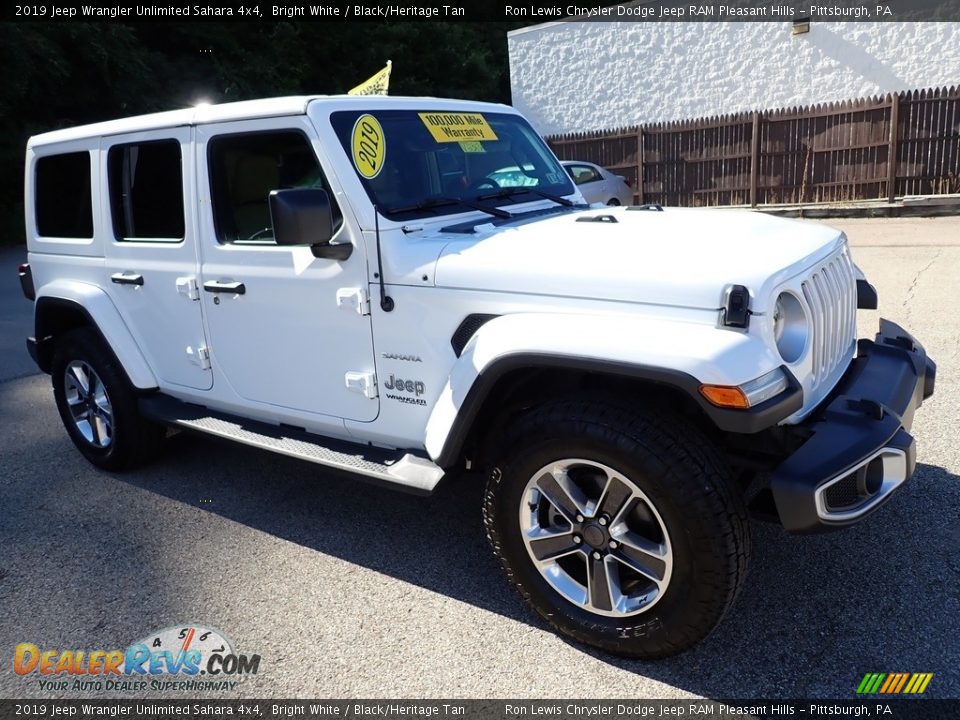 2019 Jeep Wrangler Unlimited Sahara 4x4 Bright White / Black/Heritage Tan Photo #8