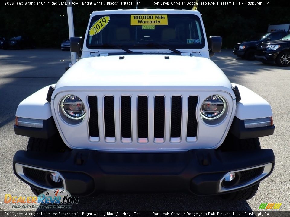 2019 Jeep Wrangler Unlimited Sahara 4x4 Bright White / Black/Heritage Tan Photo #9