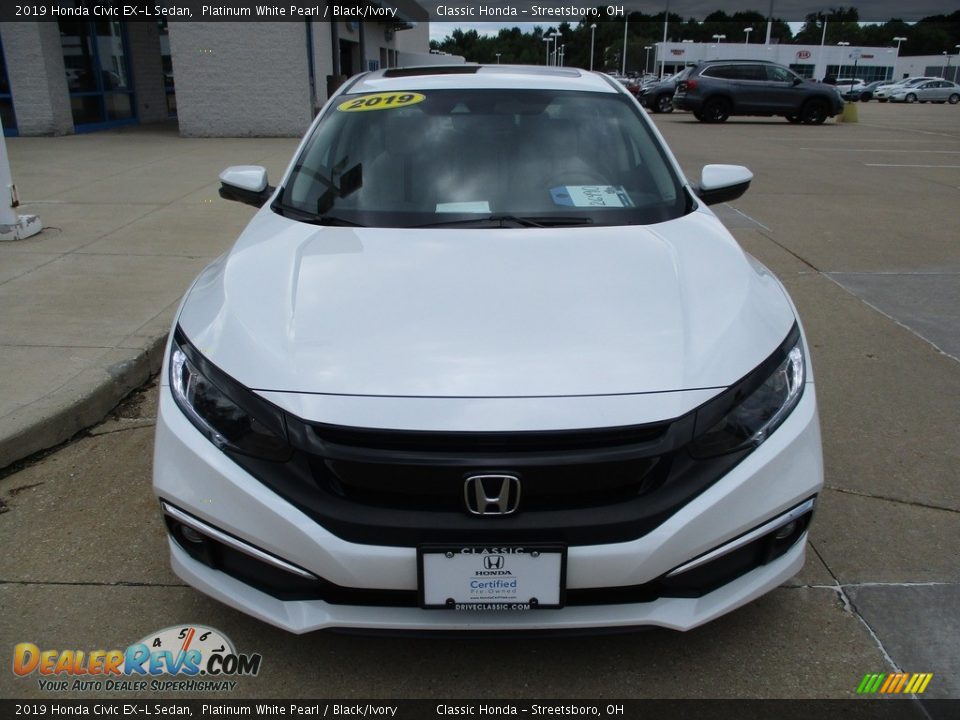 2019 Honda Civic EX-L Sedan Platinum White Pearl / Black/Ivory Photo #2