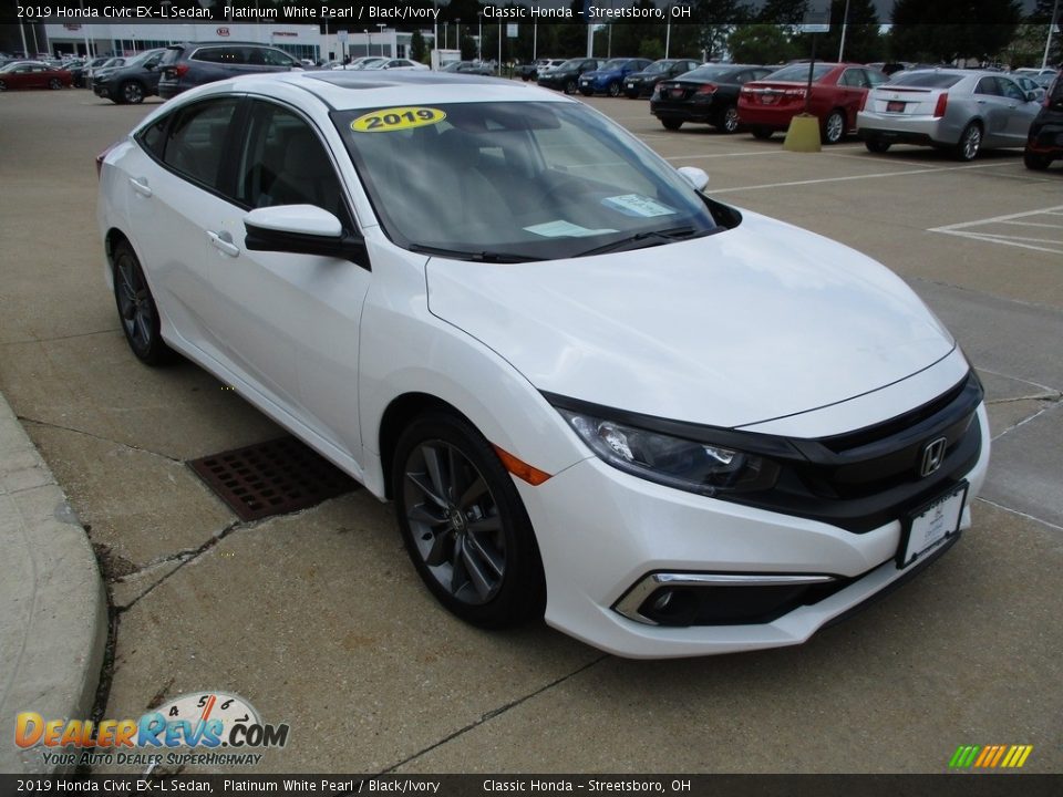 2019 Honda Civic EX-L Sedan Platinum White Pearl / Black/Ivory Photo #3