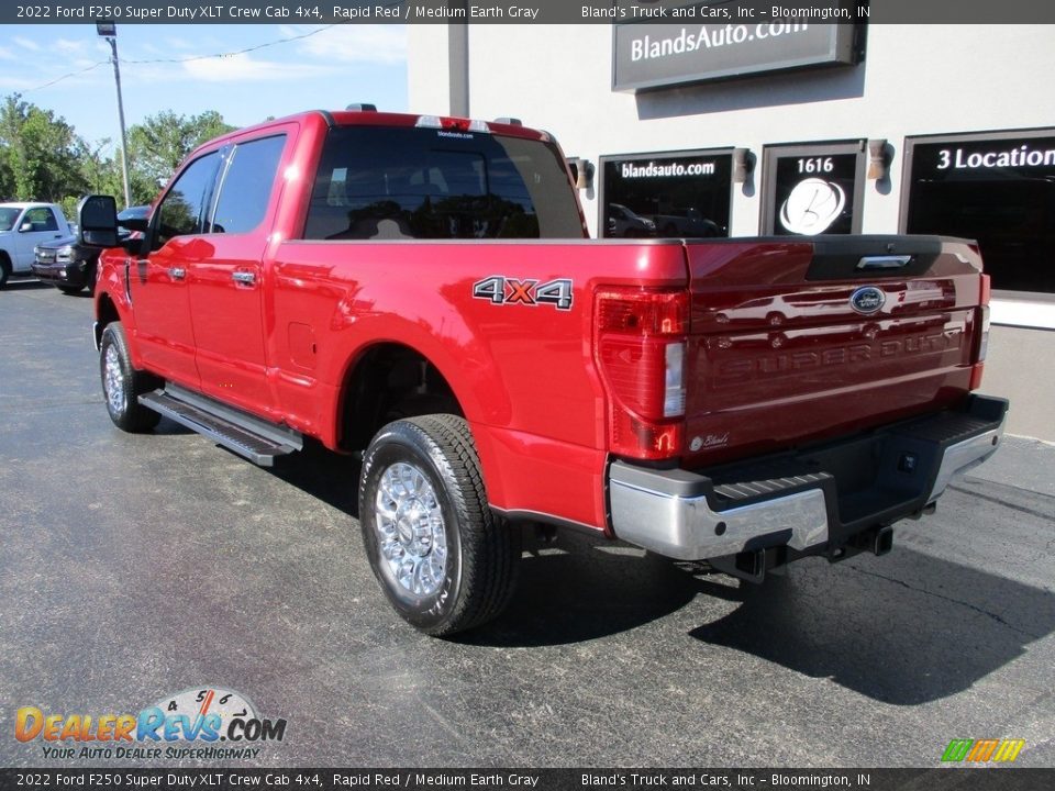 2022 Ford F250 Super Duty XLT Crew Cab 4x4 Rapid Red / Medium Earth Gray Photo #3