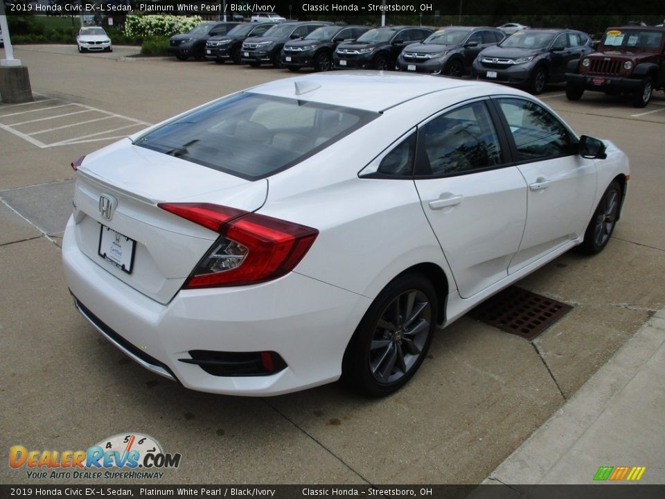 2019 Honda Civic EX-L Sedan Platinum White Pearl / Black/Ivory Photo #7