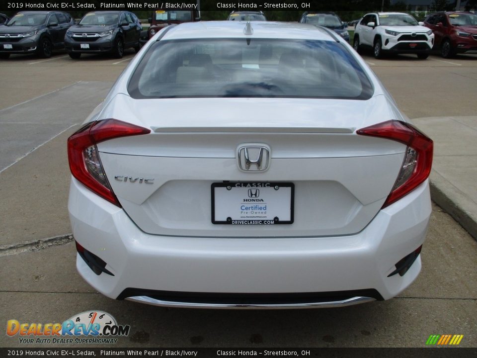 2019 Honda Civic EX-L Sedan Platinum White Pearl / Black/Ivory Photo #8