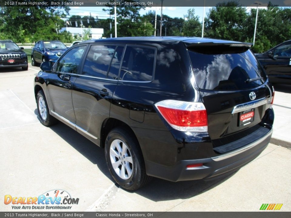 2013 Toyota Highlander Black / Sand Beige Photo #9