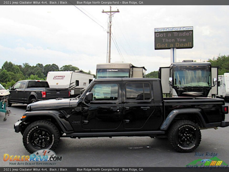 2021 Jeep Gladiator Willys 4x4 Black / Black Photo #2