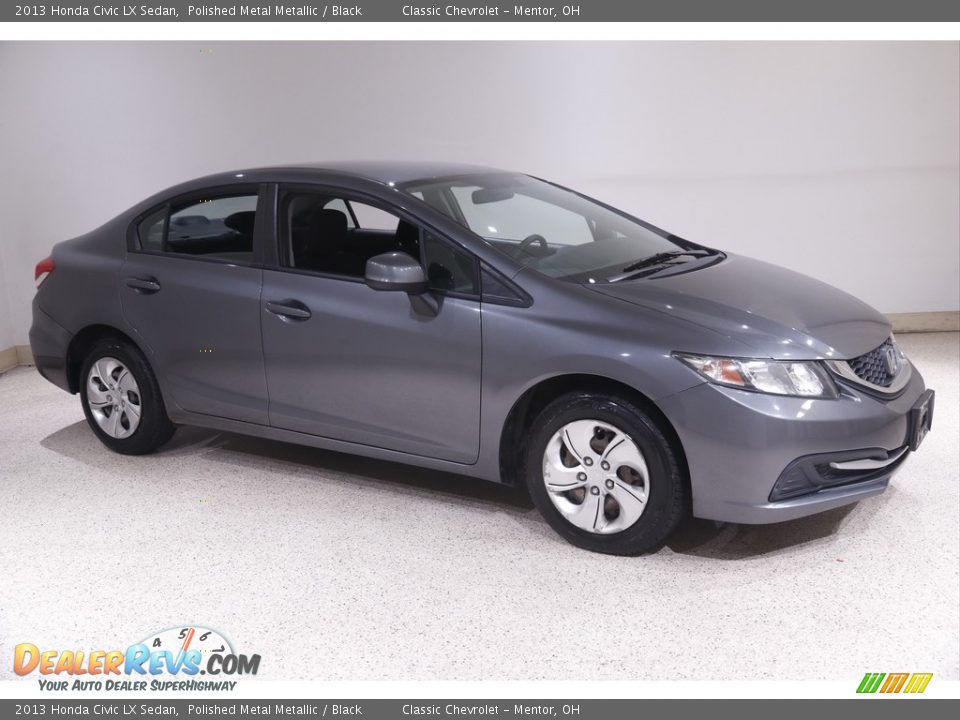 2013 Honda Civic LX Sedan Polished Metal Metallic / Black Photo #1