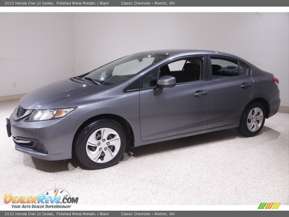 2013 Honda Civic LX Sedan Polished Metal Metallic / Black Photo #3