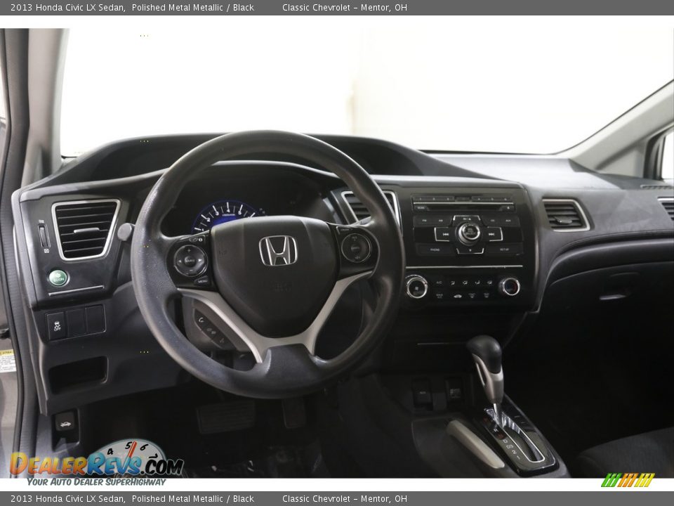 2013 Honda Civic LX Sedan Polished Metal Metallic / Black Photo #6