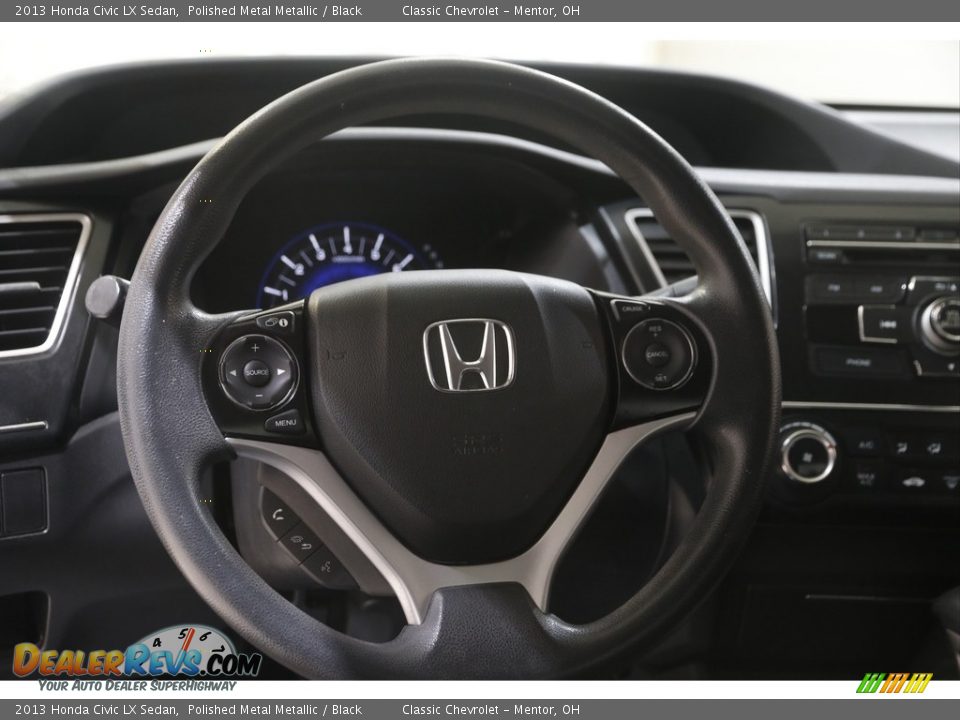 2013 Honda Civic LX Sedan Polished Metal Metallic / Black Photo #7