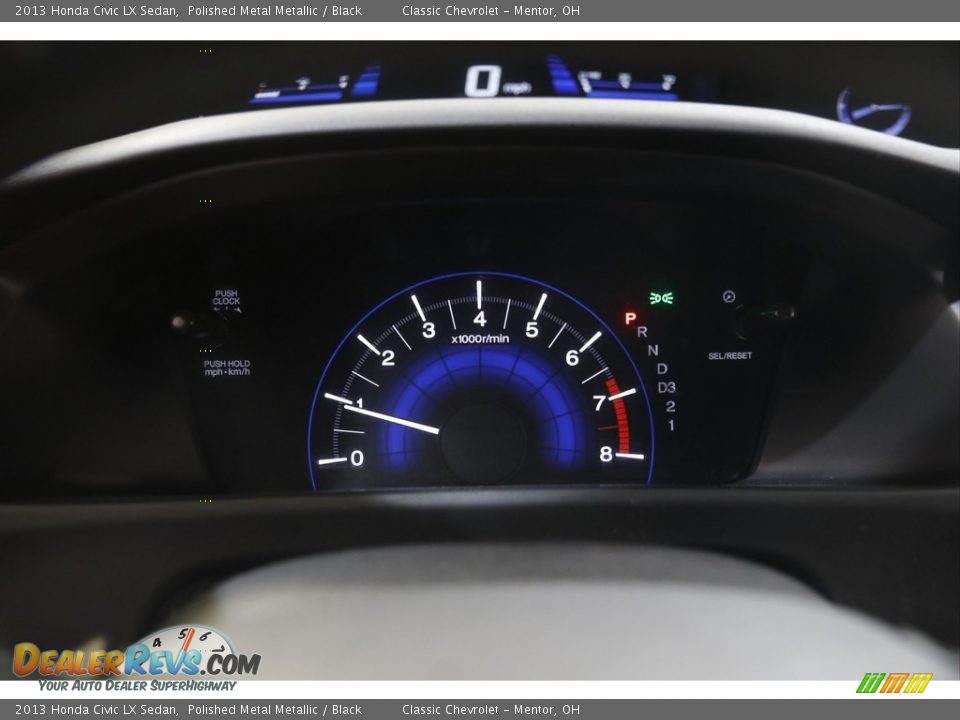 2013 Honda Civic LX Sedan Polished Metal Metallic / Black Photo #8