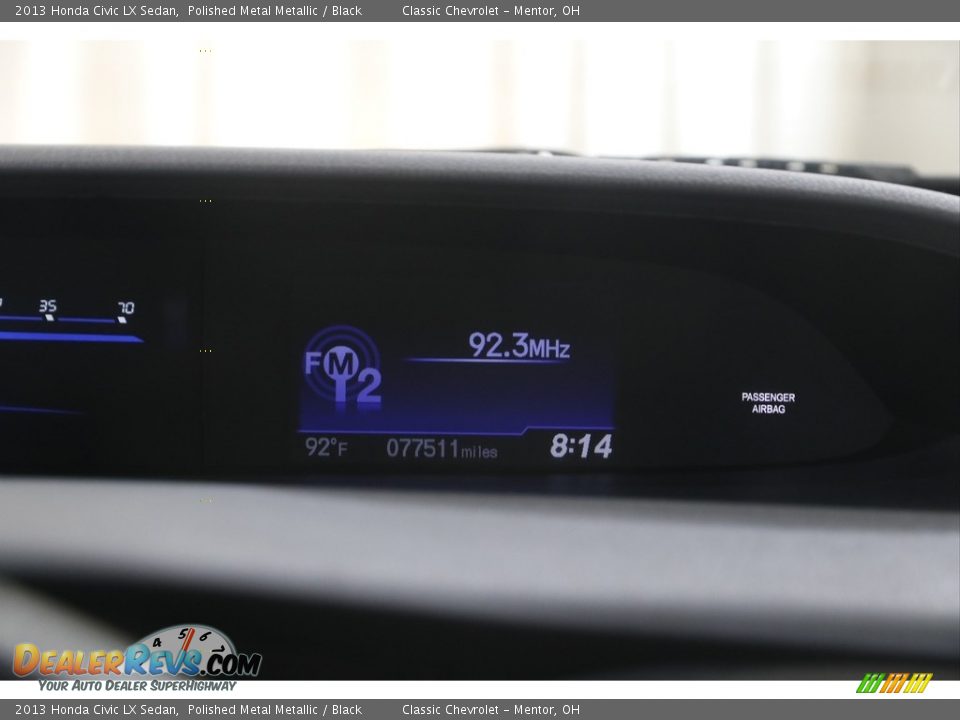 2013 Honda Civic LX Sedan Polished Metal Metallic / Black Photo #11
